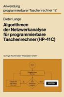 Algorithmen Der Netzwerkanalyse Fur Programmierbare Taschenrechner (HP-41c) 3528041986 Book Cover