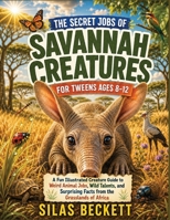 The Secret Jobs of Savannah Creatures for Tweens Ages 8–12: A Fun Illustrated Wildlife Guide to Weird Animal Jobs, Wild Talents, and Surprising Facts Across the African Savannah B0HF69M5HM Book Cover