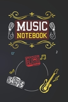 Music Notebook: Decorative Music Element Cover With Cool Interior. 120 Pages 6x9 in Music Manuscript Paper. Space to Write Lyrics and Music Notes. ... Lyrics and Music.: Perfect for Music Lovers 1702773140 Book Cover