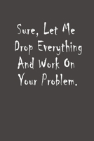 Sure, Let Me Drop Everything and Work on Your Problem : 6x9 Journal for Wrinting down Daily Habits Diary, Notebook 1676786163 Book Cover
