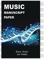 music sheet journal: blank piano music book: 6 Large Staves Per Page (8.5x11 - 150 Pages) 1703728874 Book Cover