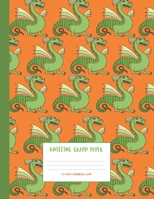 Knitting Graph Paper: Cute green dragon cartoon themed knitter's graph notebook 4:5 asymmetric ratio grid. Large format 8.5x11 size book. 1711633860 Book Cover