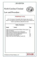 North Carolina Criminal Law and Procedure-Pamphlet 92 1503255034 Book Cover