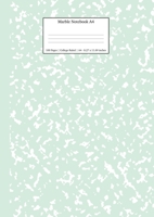 Marble Notebook A4: Mint Green College Ruled Journal 1989790577 Book Cover