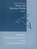 Calculus: Early Transcendental Functions, 3rd edition (Study and Solutions Guide, Volume 1) 0618223096 Book Cover