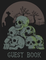 Guest Book: Halloween Party Guestbook Supply Essential,8.5 x 11 Sized, 100 Pages | Ideal for Halloween Costume Party 1697134424 Book Cover