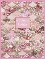 6 Column Ledger: Pink Mermaid Faux Glitter Print Daily Accounting Journal Book, Keeping Book Financial Ledgers, Accounting Ledger Notebook Record, ... Record Book (Business Finance Accounting) 1693381176 Book Cover