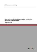 Deutsche Landeskunde am Herder Institut im Zeitraum 1961 bis 1989 3656992800 Book Cover