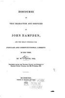 Discourse on the Character and Services of John Hampden 1533333947 Book Cover