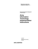 Department of the Army Pamphlet DA PAM 25-1-1 Army Information Technology Implementation Instructions July 2019 1704340195 Book Cover