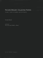 Richard Brauer: Collected Papers, Volume 1: Theory of Algebras, and Finite Groups 0262523884 Book Cover