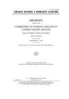 Lebanon: securing a permanent cease-fire 1671488091 Book Cover