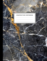 Composition Notebook: Smokey Black and Gold Marble and Quartz College Ruled Line Pages, Writing Notes Journal for Girls, Kids, School, Students and Teachers (8.5 x 11, 100 pages) 108917196X Book Cover