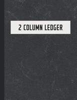 2 Column Ledger: Accounting Book for Bookkeeping and Expense Tracking - 120 Pages, 8.5 x 11 - Gray Leather Print Cover 1099162637 Book Cover