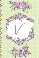V: Lined Journal Monogram Letter V Purple and Pink Flowers Floral Interior B083XQ1LLQ Book Cover