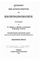 Zeitschrift Der Savigny-Stiftung F�r Rechtsgeschichte 1532739168 Book Cover