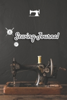 Sewing journal: Sewing planner Gifts for quilters Quilters journal For the sewing lover, crafter and machinists 111 pages lined 6x9 inches paperback old black background sewing machine vintage 1671195264 Book Cover