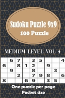 100 Sudoku Puzzle 9x9 - One puzzle per page: Sudoku Puzzle Books - Medium Level - Hours of Fun to Keep Your Brain Active & Young - Gift for Sudoku Lovers - Vol 4 B08R4FB7YB Book Cover