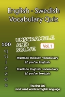 English - Swedish Vocabulary Quiz - Match the Words - Volume 1 B0BQ9JB46L Book Cover