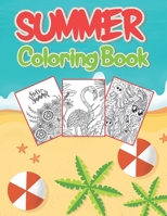 Summer coloring book: Large Print Summer Coloring Book for Adults with Beach Scenes, Ocean Life, Flowers, and More! B08BWCFW1M Book Cover