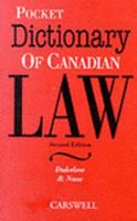 Pocket Dictionary of Canadian Law 0459553240 Book Cover
