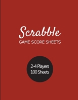 Scrabble Game Score sheets: Scrabble Score Pad for 2-4 players - 100 score sheet - Scrabble Score Keeper - Ideal gift for all Scrabble lovers - 101 pages, 8,5"x11" - Paperback - plain red background r 1673765653 Book Cover
