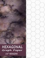 Hexagon Graph Paper Large: Notebook of 1/2 Inch Hexagons - 0.5" Grids - Red Marble 1081724579 Book Cover