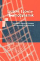 Thermodynamik: Physikalisch-chemische Grundlagen der thermischen Verfahrenstechnik (Springer-Lehrbuch) 3540668055 Book Cover