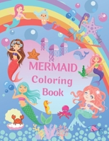 Mermaid Coloring Book: 50 Beautiful Single Side Mermaid Coloring Pages For Kids Girls / Large Print - Perfect Coloring Book Gift B094GY7G9V Book Cover