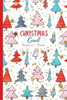 Christmas Card Address Book: Cute Trees Pattern in Red, Blue, Pink and Faux Glitter Record Book and Tracker For Holiday Cards You Send and Receive, A Ten Year Address Organizer 1672711665 Book Cover