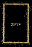 Jaxon: Name Jaxon Monogram Notebook - 120 Pages - Size 6x9, Soft Cover, Matte Finish- Gold Confetti Glitter Monogram Blank Lined Note Book, Writing Pad, Journal or Diary Kids, Girls Men & Women 1660405971 Book Cover