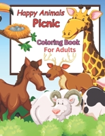 Happy Animals Picnic coloring Book: coloring Book for Adults B0C2S59RRQ Book Cover