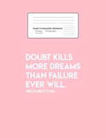 Graph Composition Notebook: Math, Physics, Science Exercise Book - Doubt Kill More Dreams Motivational Sayings Positivity Gift - Pink 5x5 Graph Paper - Back To School Gift For Kids, Teens, Boys, Girls 1087043247 Book Cover