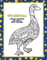 Libri da colorare per adulti - Arte vintage - 100 Animali B08VCYDGD9 Book Cover