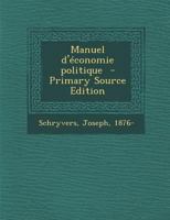 Manuel d'économie politique 1287668518 Book Cover