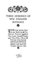 Three heroines of New England romance; 1530635322 Book Cover