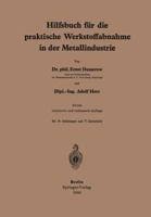 Hilfsbuch Fur Die Praktische Werkstoffabnahme in Der Metallindustrie 3540018786 Book Cover