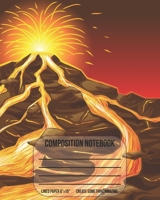 Composition Notebook: Blank Lined Paper 8x10, Volcano Notebook Eruption Science Back to School Paper 1088783171 Book Cover