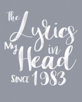 The Lyrics In My Head Since 1983  Notebook Birthday Gift: Blank Sheet Music Notebook / Journal Gift, 120 Pages, 5x8, Soft Cover, Matte Finish 1674342926 Book Cover