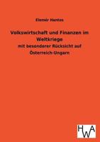 Volkswirtschaft Und Finanzen Im Weltkriege 3863832183 Book Cover