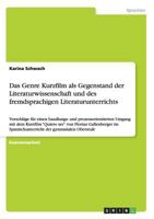 Das Genre Kurzfilm ALS Gegenstand Der Literaturwissenschaft Und Des Fremdsprachigen Literaturunterrichts 3640506731 Book Cover