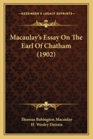 Macaulay’s Essay On The Earl Of Chatham 1166588246 Book Cover