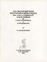 Les Transcriptions Des Papyrus Hieratiques Nos. 1116 a (Verso) Et 1116 B (Verso) de l'Ermitage Imperial a St-Petersbourg 0933175175 Book Cover
