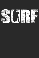 Surf: 6 x 9 (A5) Graph Paper Squared Notebook - Distressed Look Surfing Journal Gift For Surfers (108 Pages) 167161318X Book Cover