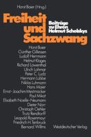 Freiheit Und Sachzwang: Beitrage Zu Ehren Helmut Schelskys 3531113976 Book Cover