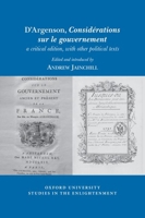 Considérations Sur Le Gouvernement, a Critical Edition, with Other Political Texts 1104087219 Book Cover