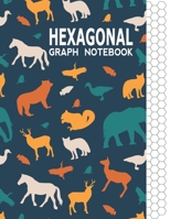 Hexagonal Graph Notebook: Graph Paper Workbook for Organic Chemistry & Design Game Mapping(Hex crawl) with Unique Animals Themed Cover 1696303311 Book Cover