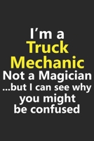 I’m a Truck Mechanic Not A Magician But I Can See Why You Might Be Confused: Funny Job Career Notebook Journal Lined Wide Ruled Paper Stylish Diary Planner 6x9 Inches 120 Pages Gift 1711836281 Book Cover