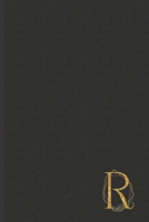 R: Professional Personalized Gold Initial R, Office or Home Journal with Dark Faux Leather-look Printed Cover 170239946X Book Cover