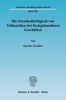 Die Formbedurftigkeit Von Vollmachten Bei Formgebundenen Geschaften 3428113578 Book Cover